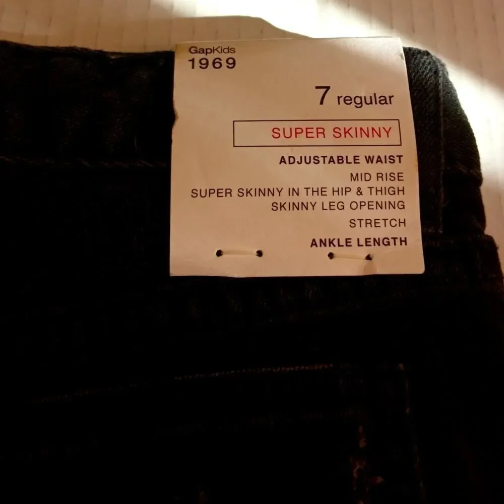 Gap Kids Girls New w/Tags Black Super Skinny Jeans - Size 7